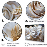 White And Gold Rose Passion - Floral Canvas Wall Art