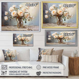 Roses Farmhouse Still Life - Floral Canvas Wall Art