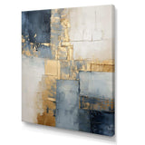 Blue And Gold Minimalism Scandinavian - Landscapes Canvas Wall Art