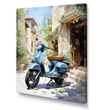 Blue Urban Scooter Vibes - Scooter Canvas Wall Art