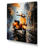 Orange Urban Scooter Vibes - Scooter Canvas Wall Art
