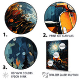 Night Streets And Scooters - Scooter Canvas Wall Art