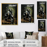 Forest Path And Scooters - Scooter Canvas Wall Art