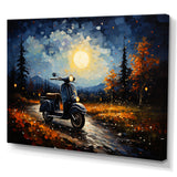 Scooter Night Exploration - Scooter Canvas Wall Art