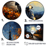 Scooter Night Exploration - Scooter Canvas Wall Art