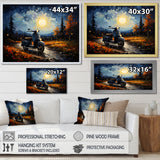 Scooter Night Exploration - Scooter Canvas Wall Art