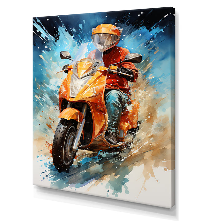 Speedy Scooter Delivery - Scooter Canvas Wall Art