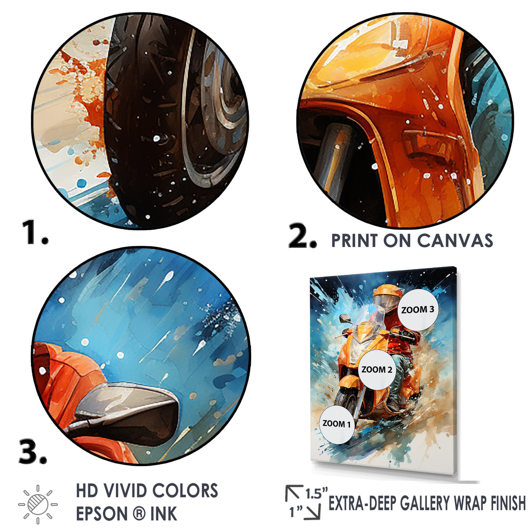 Speedy Scooter Delivery - Scooter Canvas Wall Art