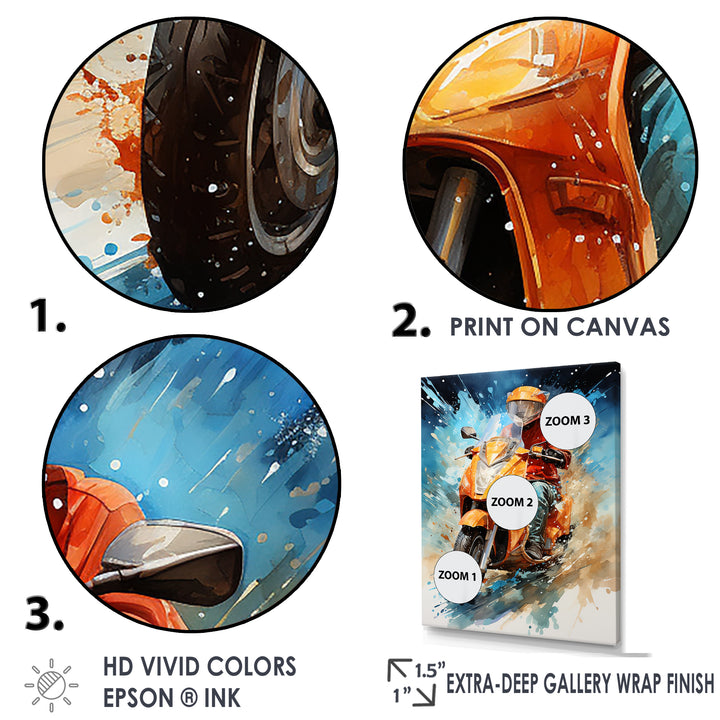 Speedy Scooter Delivery - Scooter Canvas Wall Art