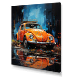 Beetle Car In The Cityscape - Car Vintage Canvas Wall Art