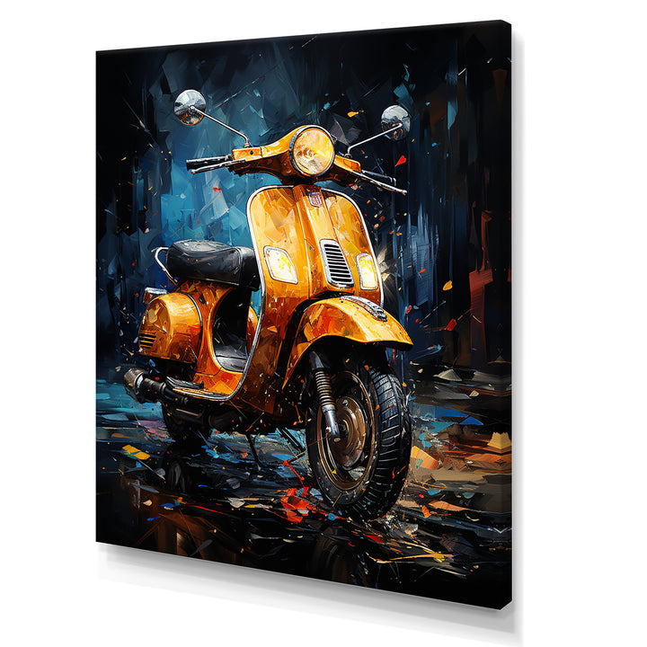 Scooter Serenity Nightly City - Scooter Canvas Wall Art