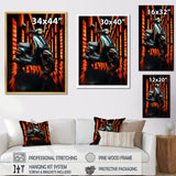 Scooter Serenity Neon Lights - Scooter Canvas Wall Art