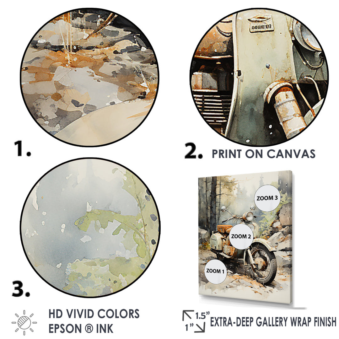 Classic Vintage Scooter - Scooter Canvas Wall Art