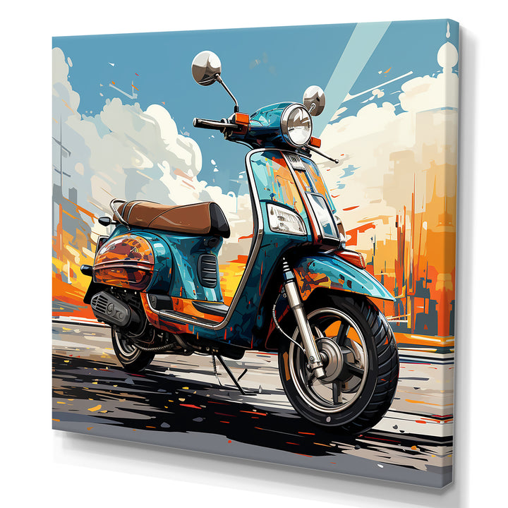 Edgy Scooter Odyssey - Scooter Canvas Wall Art