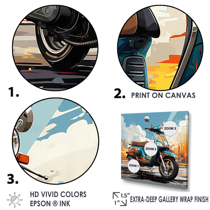 Edgy Scooter Odyssey - Scooter Canvas Wall Art