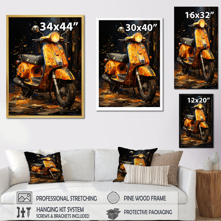Edgy Scooter Graffiti Odyssey - Scooter Canvas Wall Art