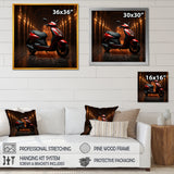 Edgy Scooter Hallway Odyssey - Scooter Canvas Wall Art