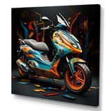 Geometric Scooter Journey - Scooter Canvas Wall Art