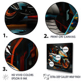 Geometric Scooter Journey - Scooter Canvas Wall Art
