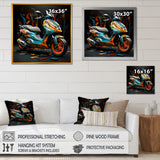Geometric Scooter Journey - Scooter Canvas Wall Art