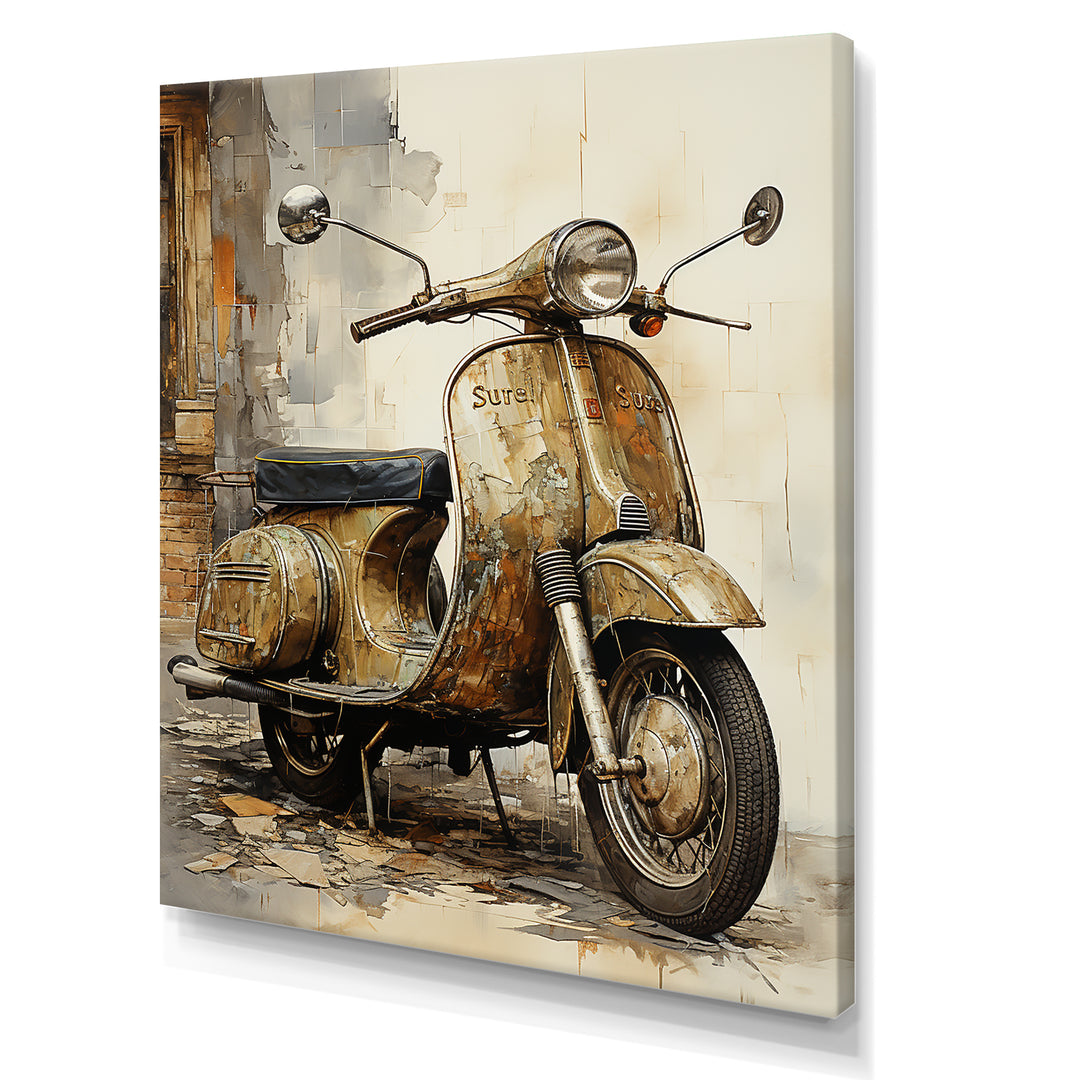 Vintage Scooter Ride - Scooter Canvas Wall Art