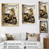 Vintage Scooter Ride - Scooter Canvas Wall Art