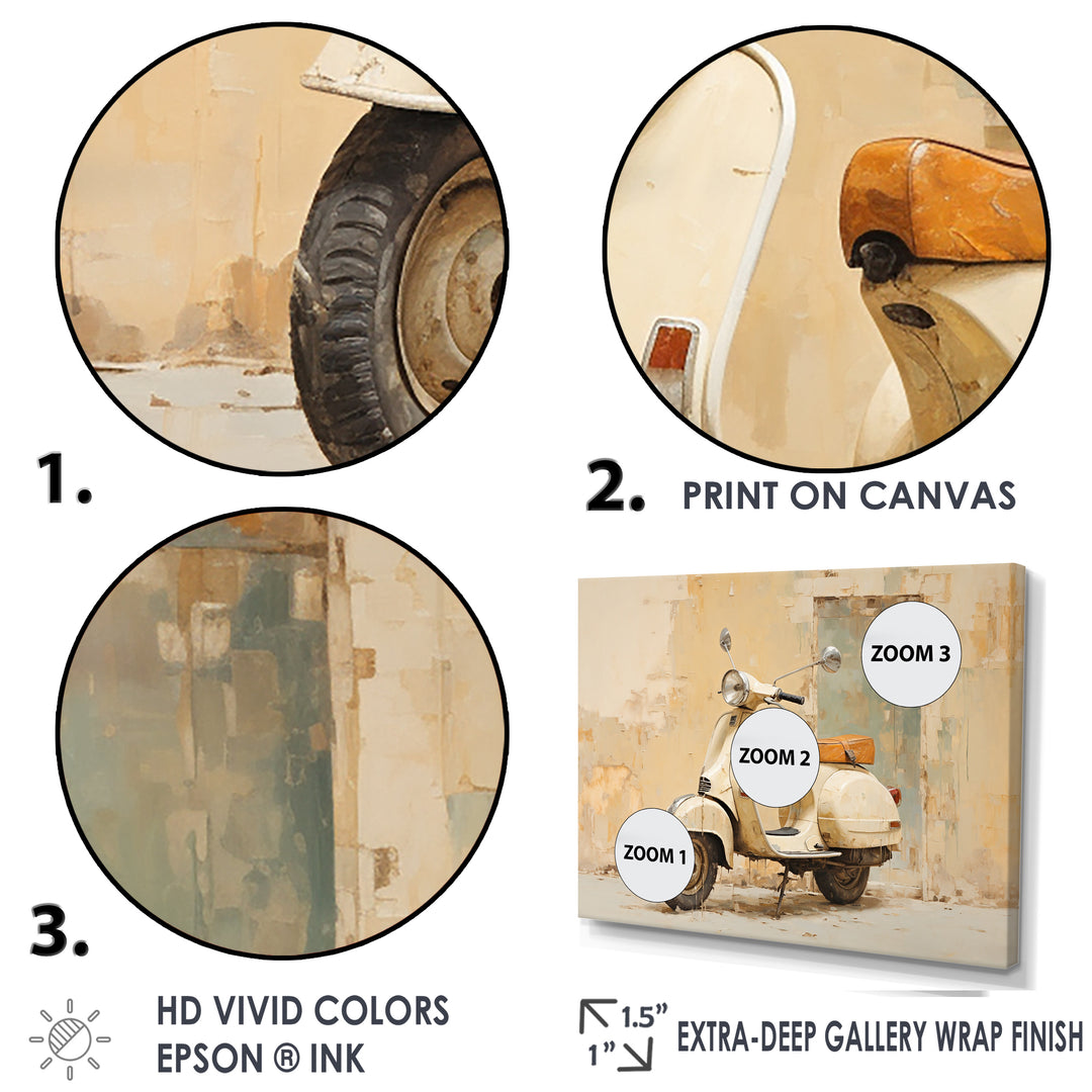 Vintage Scooter Adventures - Scooter Canvas Wall Art