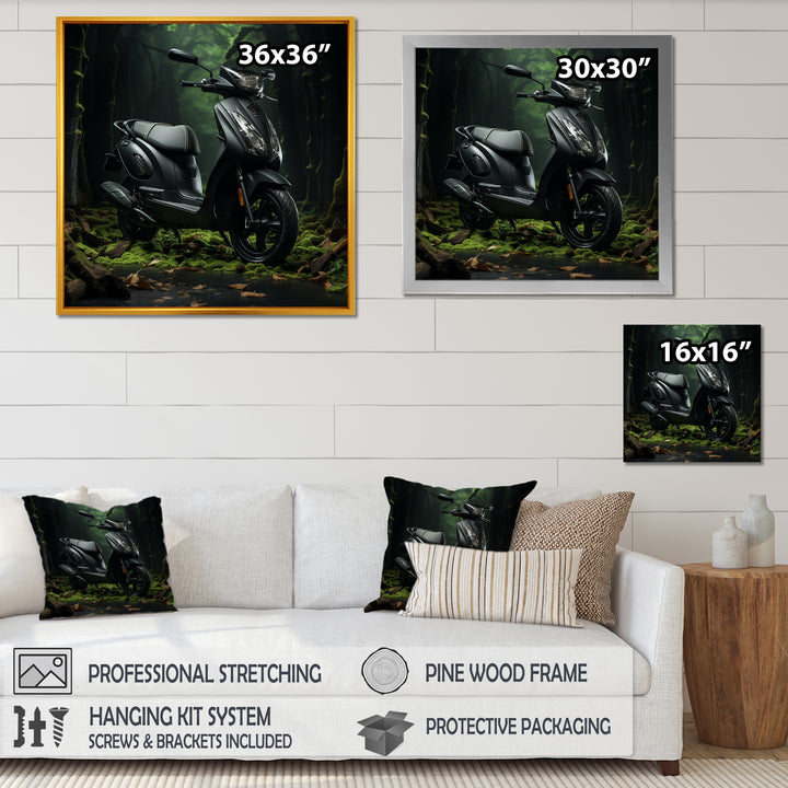 Scooter Serenity Forest Adventure - Scooter Canvas Wall Art