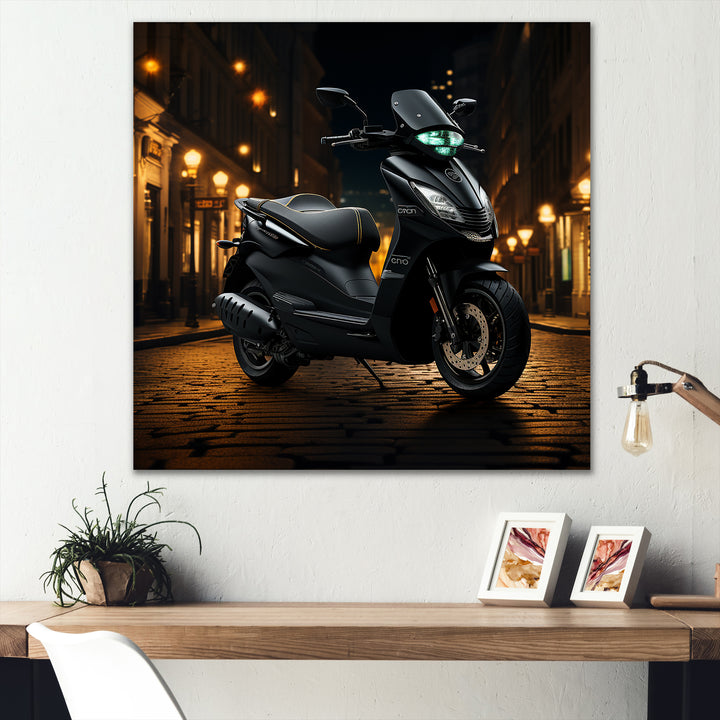Scooter Serenity City Adventure - Scooter Canvas Wall Art