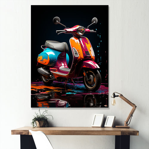 Pop Art Scooter Blaze - Scooter Canvas Wall Art