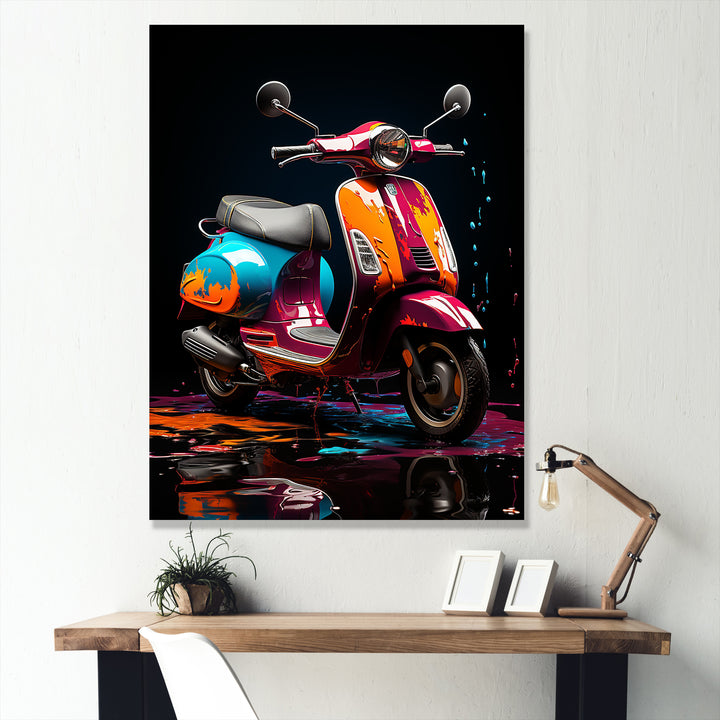 Pop Art Scooter Blaze - Scooter Canvas Wall Art