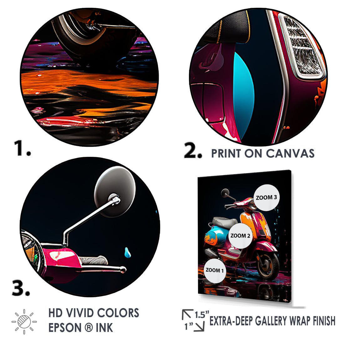 Pop Art Scooter Blaze - Scooter Canvas Wall Art