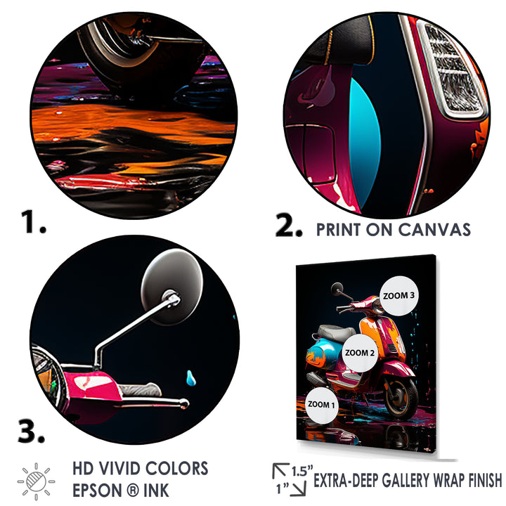 Pop Art Scooter Blaze - Scooter Canvas Wall Art