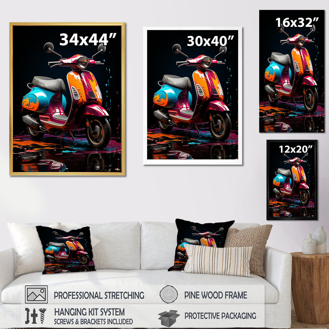 Pop Art Scooter Blaze - Scooter Canvas Wall Art