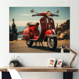 Retro Scooter Adventure - Scooter Canvas Wall Art