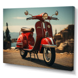 Retro Scooter Adventure - Scooter Canvas Wall Art