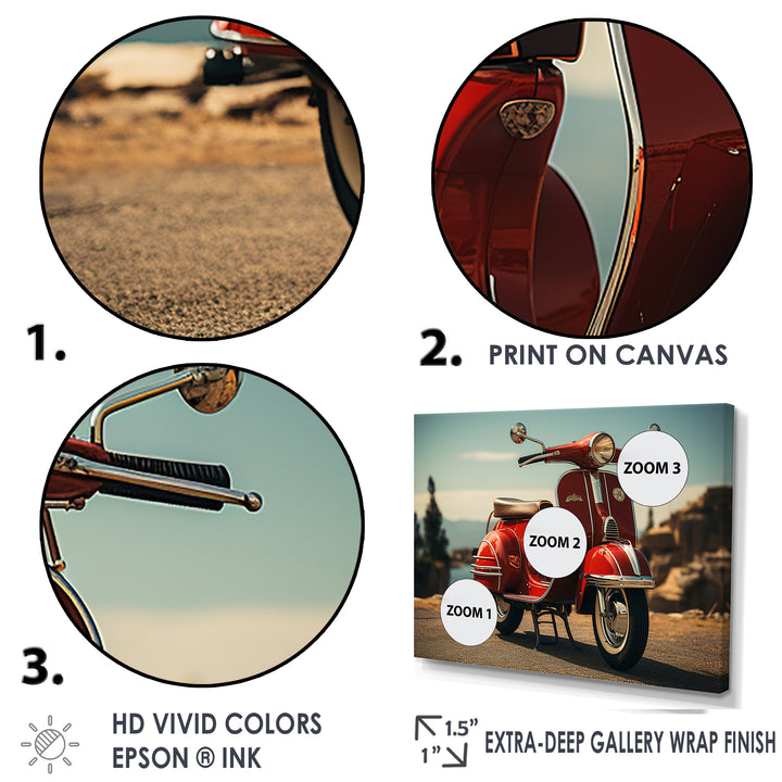 Retro Scooter Adventure - Scooter Canvas Wall Art