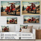Retro Scooter Adventure - Scooter Canvas Wall Art