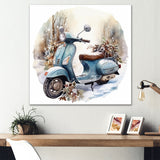 Scooter Charm In Winter - Scooter Canvas Wall Art