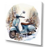 Scooter Charm In Winter - Scooter Canvas Wall Art