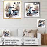 Scooter Charm In Winter - Scooter Canvas Wall Art