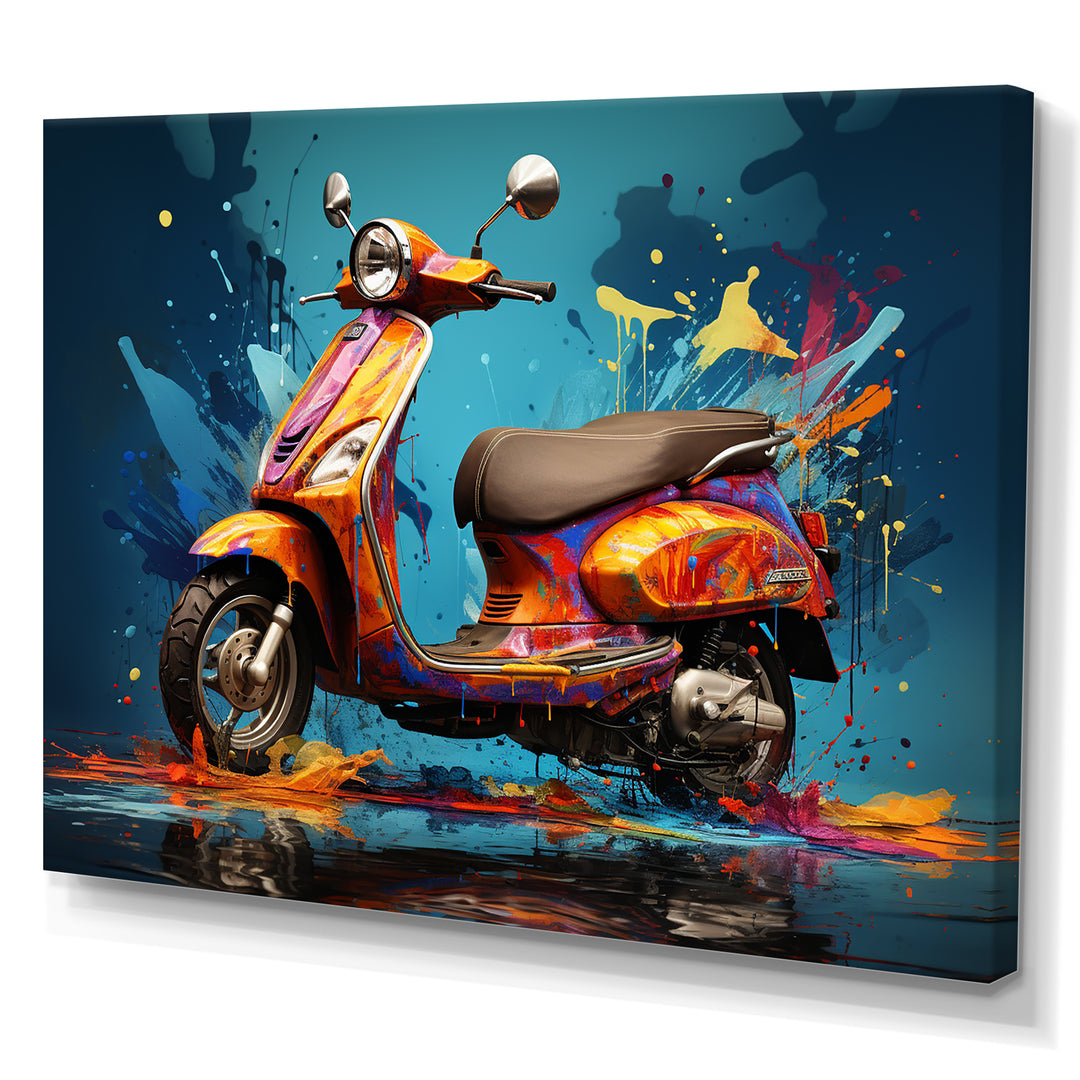 Graffiti Scooter Delight - Scooter Canvas Wall Art