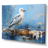 White And Blue Seagull Tranquility - White Seagull Wall Art