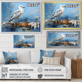 White And Blue Seagull Tranquility - White Seagull Wall Art
