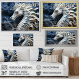 Underwater Seahorse Elegance - Seahorse Living Room Wall Art