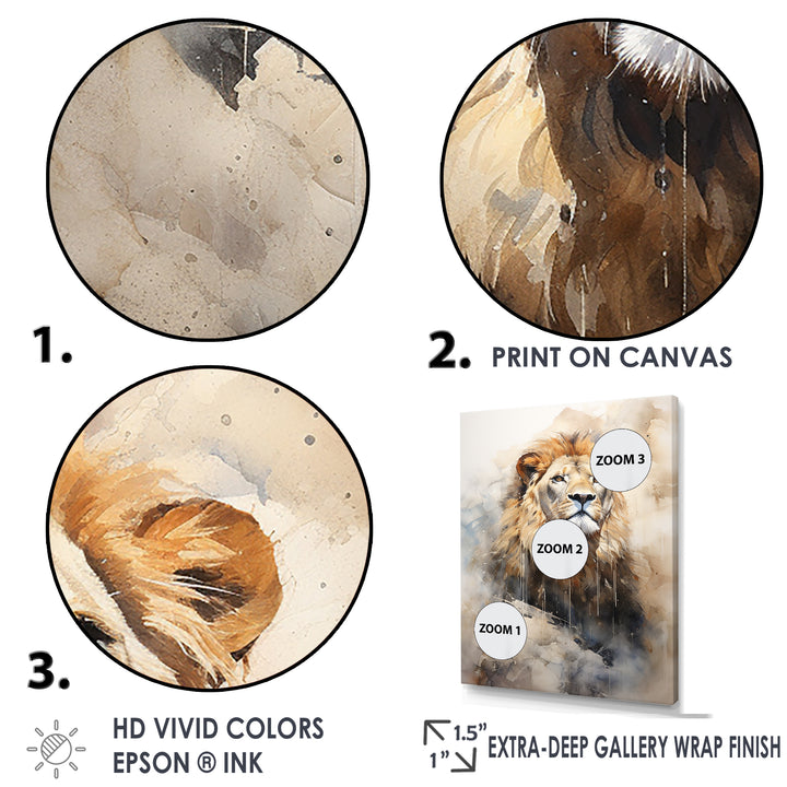 Majestic King Of Lions - Lion Canvas Wall Art