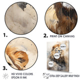Majestic King Of Lions - Lion Canvas Wall Art