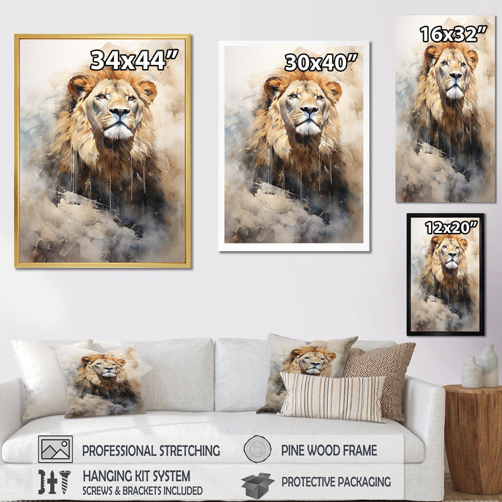 Majestic King Of Lions - Lion Canvas Wall Art