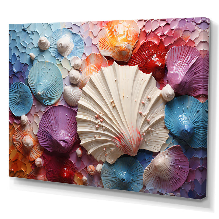 Coastal Seashell Tranquility - Multi-Color Seashell Wall Art