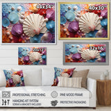 Coastal Seashell Tranquility - Multi-Color Seashell Wall Art